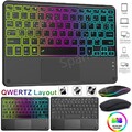 QWERTZ Touchpad Bluetooth Tastatur Maus für iPad iOS Android PC Windows Tablet