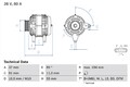 Lichtmaschine Generator Lima BOSCH 0 986 047 410 +125.71€ Pfand für 55 DAF 45 LF