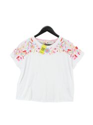 Boden Damen T-Shirt UK 12 weiß 100 % Baumwolle Basic
