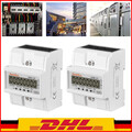 2stk LCD Drehstromzähler Geeicht Für-Din Hutschiene 3P 380V Stromzähler 4 DRAHT