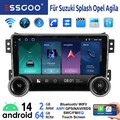 Android 14 Autoradio CarPlay 2+64G Navi RDS Für Opel Agila B 04-14 Suzuki Splash