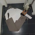 Neu Set Outfit 36 38 opus blusenshirt weiß Marlene hose Knöpfe Weites Bein Top