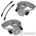 2x BREMSSATTEL 2x BREMSSCHLAUCH VORNE für Audi A4 B5 B6 B7 A6 C5 C6 VW PASSAT 3B