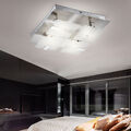 Deckenlampe Flurleuchte Wohnzimmerleuchte LED Metall Chrom Glas teilsatiniert