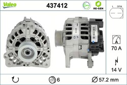 Lichtmaschine Generator Lima VALEO RE-GEN - AT 437412 +71.40€ Pfand für SKODA VW