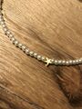 Exklusive Kette Stern mit Perlen 925er Silber, vergoldet Neu Weihnachtsgeschenk