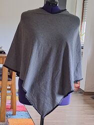 Damen Poncho, Einheitsgröße (One Size) Grau