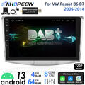 10" DAB+ Android Autoradio 4+64GB 8-Core Carplay GPS Navi FM für VW Passat B6 B7