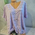 Sheego Shirt Tunika Kurzarm Flieder52/54 Bund Unten Übergröße (7 870) Damen