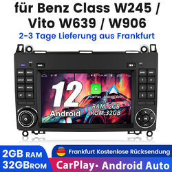 7"Android 12 Autoradio Carplay SWC Für Benz A/B Klasse W169 W906 W245 VW Crafter