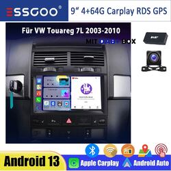 DAB+ Autoradio Android 13 Carplay 4+64G GPS Navi Kamera Für VW Touareg 2003-2010
