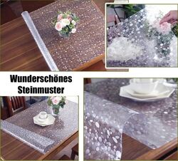 Tischfolie Tischdecke Schutzfolie mit Muster 1.5mm Transparent Klar Weich-PVC