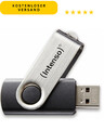Intenso USB Stick 32GB Basic Line USB 2,0 silber schwarz Klappmechanismus