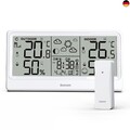 Wetterstation Funk mit Außensensor DCF Funkuhr, Digital Thermometer Hygrometer 