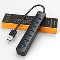 7 Port USB 3.0 Verteiler Super Speed Daten HUB Adapter für Notebook Laptop PC
