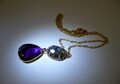 Labradorit, Amethyst & Zirkon 925 Vermeil Anhänger & Kette Neu ohne Etikett