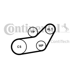 CONTINENTAL CTAM Keilrippenriemensatz 6PK1045K1 für PASSAT ALHAMBRA IBIZA T4 1Z
