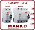 Fehlerstromschutzschalter FI-Schalter RCD 2,4-polig 16A 25A 40A 63A 30 100 300mA