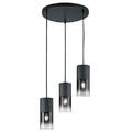 Pendelleuchten mit Rauchglas Schirm Schwarz Lampen für Couchtisch über Esstisch