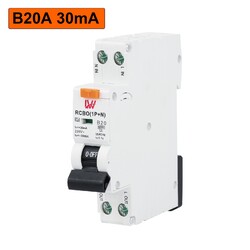 FI/LS-Schalter 30mA RCBO Fehlerstromschutzschalter 1P+N Leitungsschutzschalter