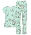 PURE SHAPE DAY&NIGHT Pyjama Shirt & Hose elastisch mit Blütendruck