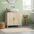 EUGAD Waschbeckenunterschrank 60x60x30 cm Badezimmerschrank Badschrank Eiche