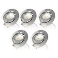5 Set LED Einbaustrahler 5,5W Dimmbar Schwenkbar 68mm IP23 Flach Warmweiß Nickel