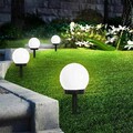 4X LED Solar Gartenleuchte Kugel Set Solarleuchte Außen Garten Lampe Leuchte