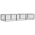 vidaXL 8-tlg. Hundelaufstall Schwarz 100x50 cm Stahl Pulverbeschichtet