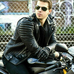 Hot Neu Herren Schwarz Lederjacke 100% Echt Lammleder Motorrad Bikerjacke