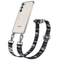 Silikon Handyhülle mit Band für Samsung Galaxy S23 Plus Kette Camo Grau - Silber