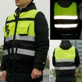 Warnweste Mit Hoher Sichtbarkeit Reflektierende Fahrjacke Sicherheitsweste ∧