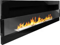 Campo24 Ethanolkamin Wandkamin 1200×400mm Schwarz HOCHGLANZ  Kamin Glas modern
