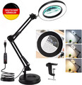 Lupe mit Licht und Ständer 10X, 2-in-1 stufenlos dimmbare LED-Schreibtischlampe