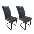 Schwingstuhl Mateo Grau 2er-Set Esszimmerstuhl Freischwinger HTI-Living