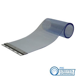 PVC Streifenvorhang PVC Lamellen Ersatzstreifen blau-transparent fertig montiert