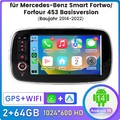64G Android14 Für Mercedes Benz Smart Forfour Fortwo 453 Autoradio GPS Navi WiFi