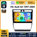2+64G Android 14 Autoradio Apple Carplay WiFi BT 5.0 GPS Navi für Audi A6 S6 RS6