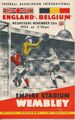 England gegen Belgien (Friendly @ Wembley) 1952 - Partitur vorne aufgenommen