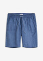 Schlupf-Bermuda aus Leinen Sommer Stoff-Shorts Gr. 52 Blau Herrenbermuda Neu