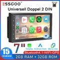 7" Apple Carplay Doppel 2 DIN Android 15 2G+32G Autoradio GPS NAVI WiFi KAM+ SWC