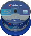 50 Verbatim Rohlinge Blu-ray BD-R 25GB 6x Spindel