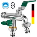 Doppel Wasserhahn Garten 1/2, 3/4 Zoll Anschluss Kugelhahn Messing Auslaufhahn