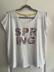 Boden weißes T-Shirt mit ""Frühling"" Rechtschreibung Größe XL