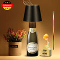 RGB LED Flaschenaufsatz Tisch-Lampe Dimmbar Flaschen-Leuchte Deko-Licht Akku USB