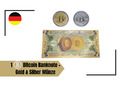 BITCOIN Münze Coin Gold & Silber Sammlermünze BTC Krypto Währung Geschenk Krypto