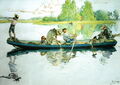 Kunstkarte Carl Larsson "Wikingerzug in Dalarna"