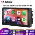 7" Android 14 4+64G Apple Carplay Autoradio MP5 Bluetooth GPS SAT NAV Wifi 2 DIN