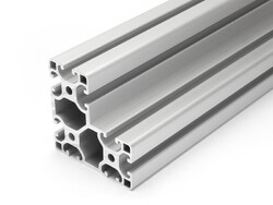 Aluminiumprofil 40 x 80 x 80 L I Typ Nut 8 leicht silber Alu (69,90€/m,min.1€)