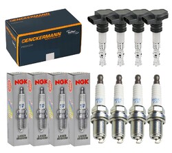 4x DENCKERMANN Zündspule +4x NGK Zündkerze Laser Iridium für BMW 3er E90